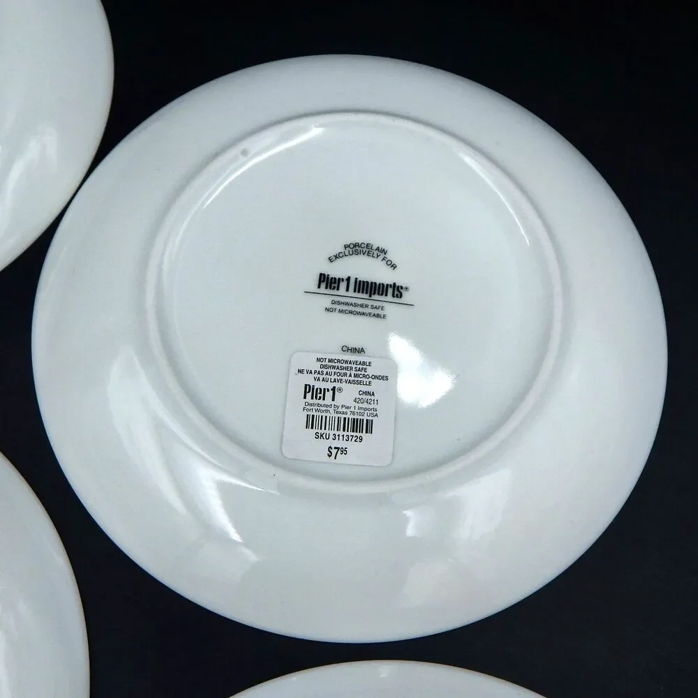 Pier 1 One Imports Hanukkah Menorah Salad Dessert Plates Star of David S/4 Dish
